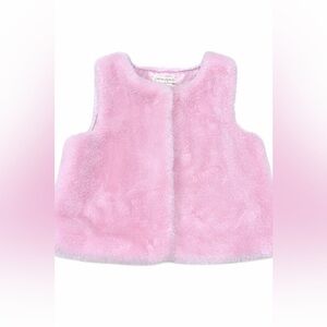 Cynthia Rowley Girls Pink Faux Fur Vest Size 5 Soft Fuzzy Jacket